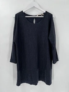 Soft Surroundings Bluse Damen Large Blau Cold Shoulder Metallic Mesh Tunika - Bild 1 von 18