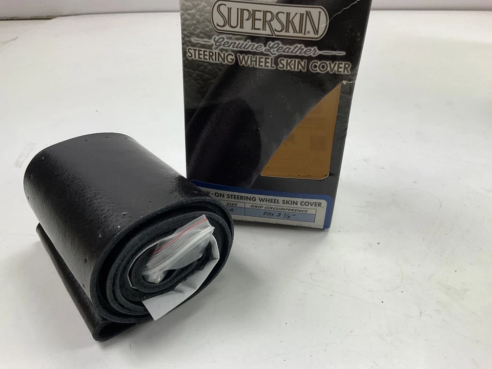 Superior 58-0650B NEGRO Cuero Genuino Cubierta de Volante con Cordones Empuñadura de 3-1/8" Foto 1 de 4