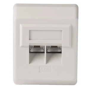Hama Netzwerkdose LAN Aufputz-Dose Gigabit CAT5e RJ45 geschirmt Datendose weiß - Bild 1 von 2