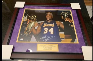 Shaquille O'neal Signed 16x20 Photo Framed Lakers Beckett BAS - Picture 1 of 3
