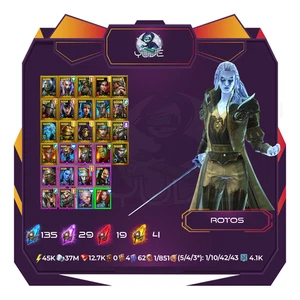 RaidShadowLegends|17Legendary|Rotos|🟡-4|🔴-19|🟣-29|🔵-135|⚡️-45K|⚔️-4K - Bild 1 von 1