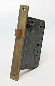 Vintage Cast Iron Yale Privacy Mortise Lock with Brass Faceplate - Picture 1 of 5