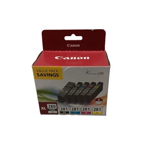 Oryginalne zbiorniki atramentu Canon 280 PGBK czarne XL 281 standardowe zbiorniki BK C M Y - Zdjęcie 1 z 4
