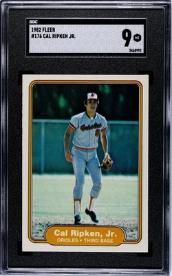 Fleer #176 1982 Cal Ripken Jr. SGC 9 MT ~ Baltimore Orioles Salón de la fama ~ Nueva losa Foto 1 de 3