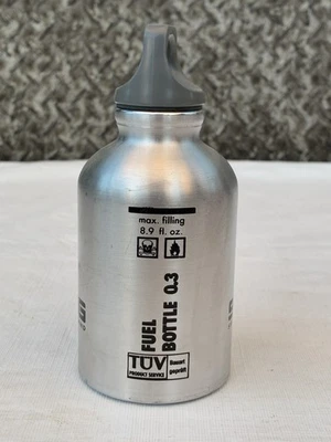 Botella de combustible SIGG con tapa .3 litros de aluminio hecha en Suiza para estufa de campamento Foto 1 de 4