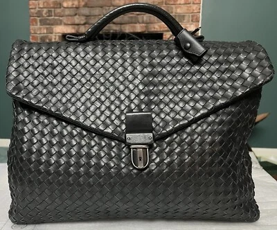 Bottega Veneta Briefcase Intrecciato Envelope Black leather business bag - GREAT - Image 1 of 4