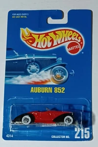 1991 215 Auburn 852 Red Black Hot Wheels Rare Vintage On Card - Picture 1 of 3