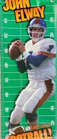 JOHN ELWAY 1996 Little Caesars Broncos Full Size Door Poster 75"x26 NFL Sealed Cover