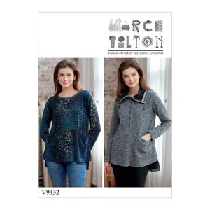 Vogue Sewing Pattern 9332 Misses Pullover Top Size L-XXL March Tilton - Picture 1 of 1