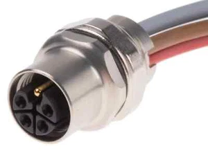 Harting PANEL MOUNT M12 CIRCULAR CONNECTOR 12A 63V 4-Contacts Socket 21035992505 - Picture 1 of 2