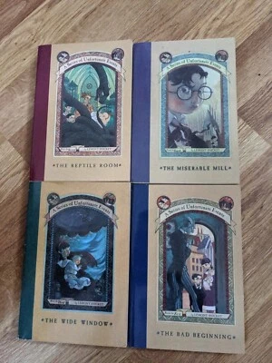 4 Books The Wide Window Reptile Room Bad Beginning Miserable Mill  - Image 1 of 4