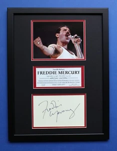 FREDDIE MERCURY AUTOGRAMM gerahmte künstlerische Darstellung Live Aid EOOOOOOOOOOOOO - Bild 1 von 7