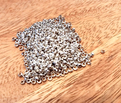 500 Stück Messing Crimp Perlen Quetschperlen rund Platin Farbe 2mm (94) - Bild 1 von 2