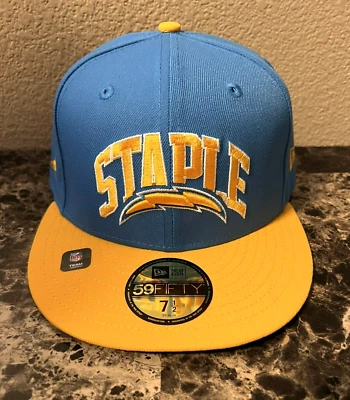 New Era 59Fifty Staple X NFL Los Angeles Chargers Fitted Hat Size 7 1/2 BNWT - Image 1 of 4