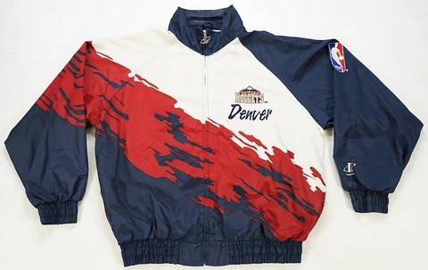 Rare Vintage LOGO ATHLETIC Denver Nuggets Splash Logo Windbreaker Jacket 90s L Cover
