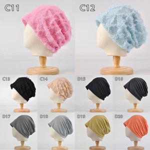 Para mujeres Gorro Encaje Turbante Suave Gorra para Dormir Sombreros de Quimioterapia Moda Sombrero holgado NUEVO - Imagen 1 de 32