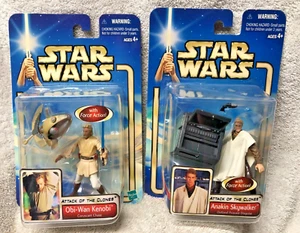 OBI-WAN #03 & ANAKIN #01 aotc 2002 attack of the clones Star Wars figure NEW - Picture 1 of 2
