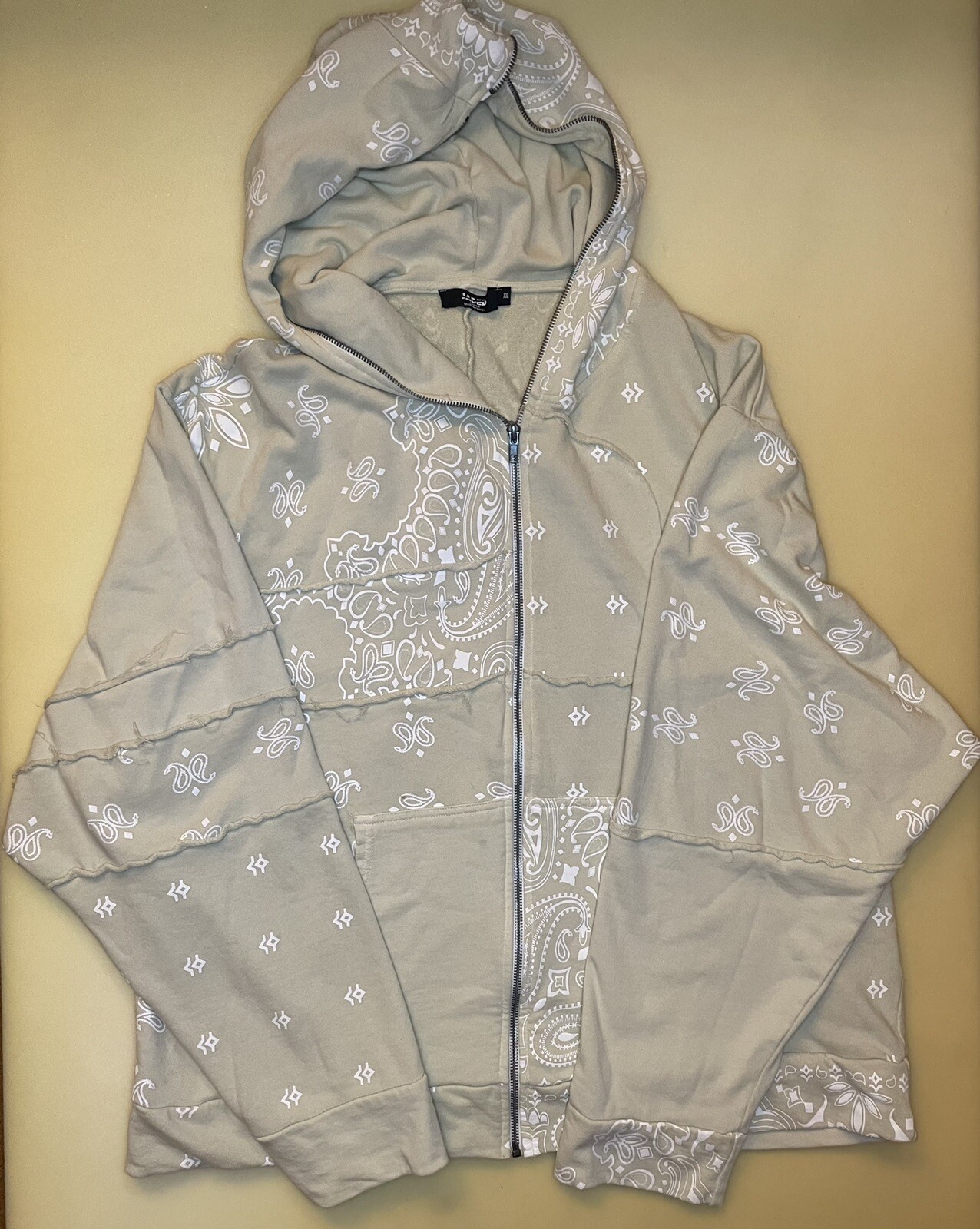 Jaded London Ecru Paisley Print Bandana 