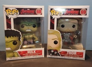 Funko Pop!: Marvel Avengers Age of Ultron- Lot of 2 Hulk #68 & Thor #69