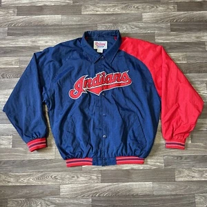 Vintage Starter Cleveland Indians Diamond Collection Jacket Mens XL Button Front - Picture 1 of 9