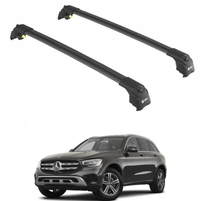 Juego de 2 barras transversales negras para MERCEDES CLASE GLC (X253) SUV 16+ Foto 1 de 4