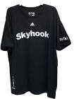 Adidas Go-To Tee Skyhook Sz XL Black T-Shirt White Prin Short Sleeve Crew Neck
