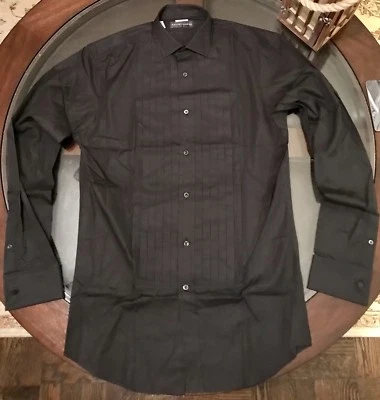 Ralph Lauren Black Label Custom Bond Formal  Shirt Sz 15 1/2  Made n Italy Black - Image 1 of 4