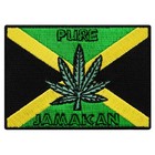 PURE JAMAICA embroidered iron-on PATCH RASTA MARIJUANA LEAF EMBLEM SOUVENIR new