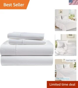 Fully Elasticized 1000 TC Egyptian Cotton White Full Sheets - Durability & Style - Picture 1 of 11