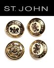 St John Knits (0.6 Inch) 2 Lion Coat Of Arms White Gold Logo Replacement Button 