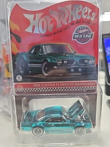 Hot Wheels 2024 RLC Redline Club 68 CUSTOM PLYMOUTH BARRACUDA Teal NEW !! - Picture 1 of 5