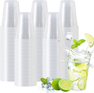 12 Oz Clear Plastic Cups 300 Pack, Disposable Cups,Party Drinking Cups, Cups for - Picture 1 of 12