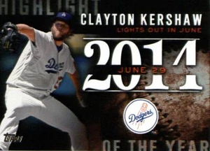2015 Topps Highlight of the Year #H60 Clayton Kershaw - NM - Picture 1 of 1