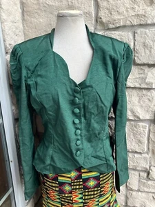 Vintage Ladies Workers Union Green Coat Blazer ILGWU medium - Picture 1 of 4