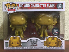 Funko POP Ric and Charlotte Flair Gold 2 Pack WWE Exclusive ~New~