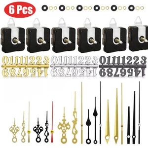 6Pcs DIY Repair Kit Wall Clock Movement High Torque Mechanism Hands/Numeral/Hook - Picture 1 of 4