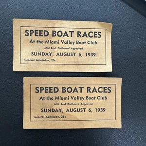 Boletos de carrera Miami, Ohio 1939 - Miami Valley Speed Boat Club (2) - General - Imagen 1 de 2