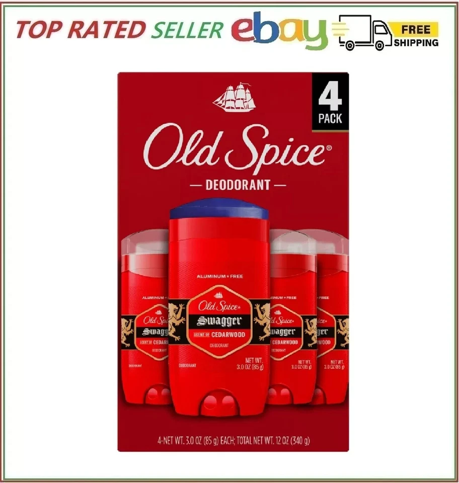 Old Spice Swagger Aluminum Free Deodorant Scent of Cedarwood 3oz 4 Pack Men New - Image 1 of 1