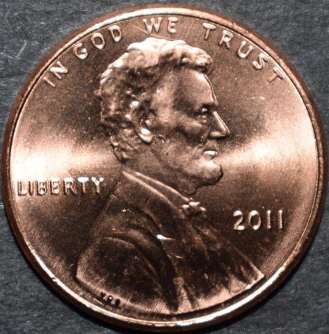 2011 P Lincoln Shield Penny, Brilliant Uncirculated Cent, RED Cover