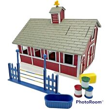Breyer Stablemates Red Stable Play Set With Two Horses