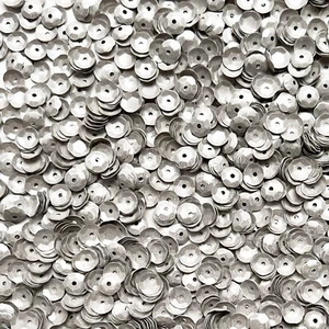 6 mm Cup Pailletten grau blickdicht Satin Perlen mittleres Loch - Bild 1 von 1