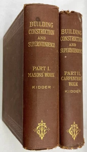 1908- 9 Building Construction & Superintendence 2 Vols. Masons & Carpenters Work - Picture 1 of 24