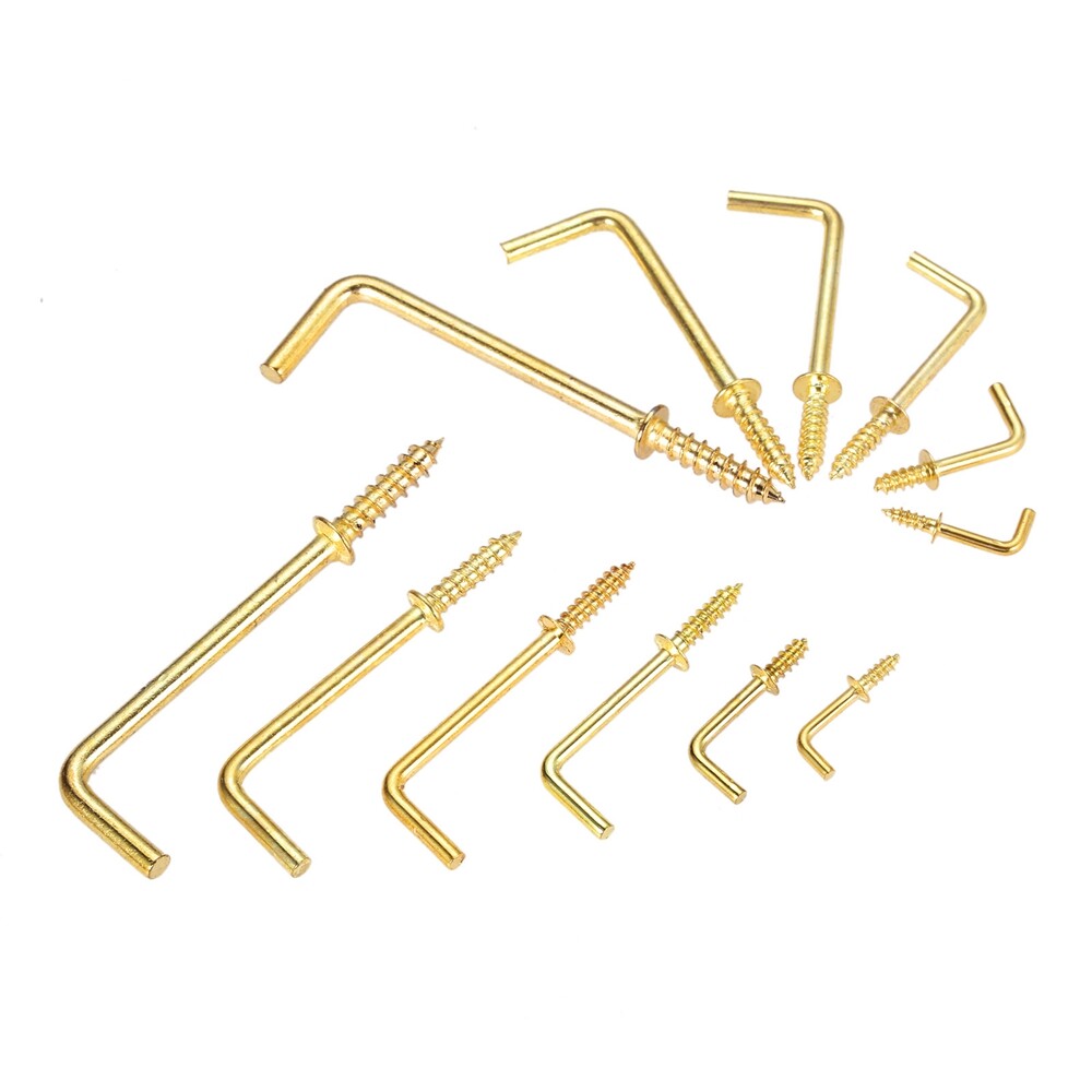 Sourcing Map - Ganchos De Tornillo Con Forma De Ojo, 16 Piezas Negras Para Colgar Luces O Decoración