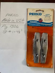 NOS New Old Stock 1 Pair, Two 2 PERKO 1306 4.5” Boat Cleat / 2-1/8” Hole Spacing - Picture 1 of 14