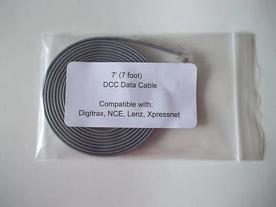 7' (seven foot) Model Railroading DCC Data Cable Digitrax LocoNet, NCE - Image 1 of 3