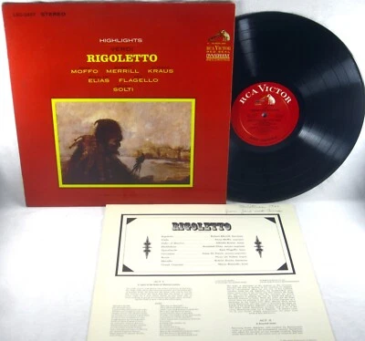 RCA WHITE DOG Verdi RIGOLETTO Solti MOFFO Merrill ELIAS w/libretto LSC-2837 EX - Image 1 of 4