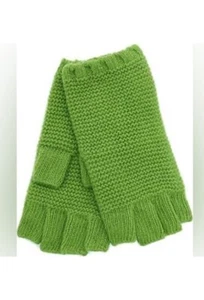 PORTOLANO WOMENS CASHMERE FINGERLESS GLOVES GREEN NWOT - Picture 1 of 1