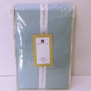 New Concierge Collection King Pillowcases 21x40 Pastel Blue Cotton/Poly Sateen - Picture 1 of 5