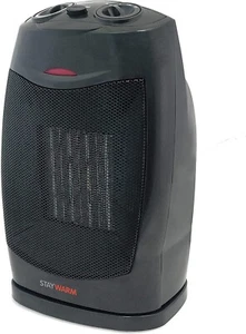 Ventilador Calentador Eléctrico con Termostato Portátil Oscilante 1.5kw - 2 Ajustes de Calor - Imagen 1 de 12