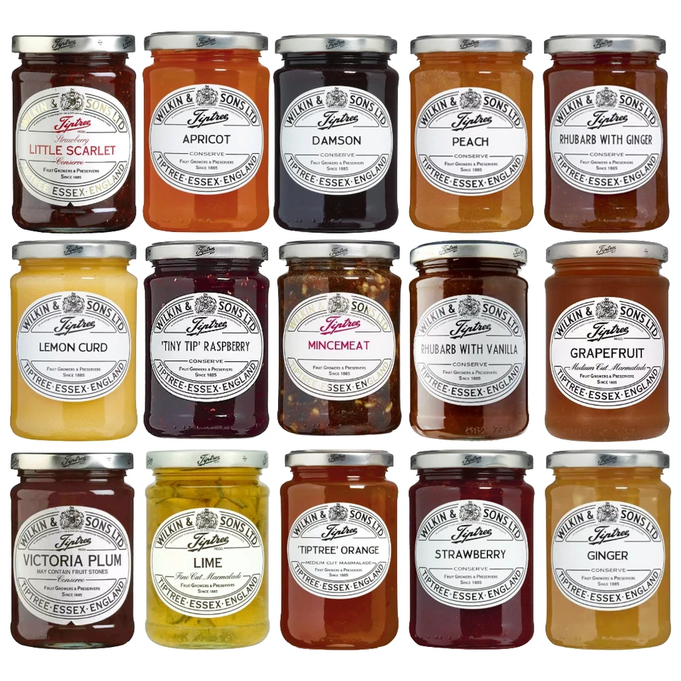 Tiptree Jam Jar Lemon Black Cherry Strawberry Plum Vanilla Tawy Wilkin & Sons - Image 1 of 1